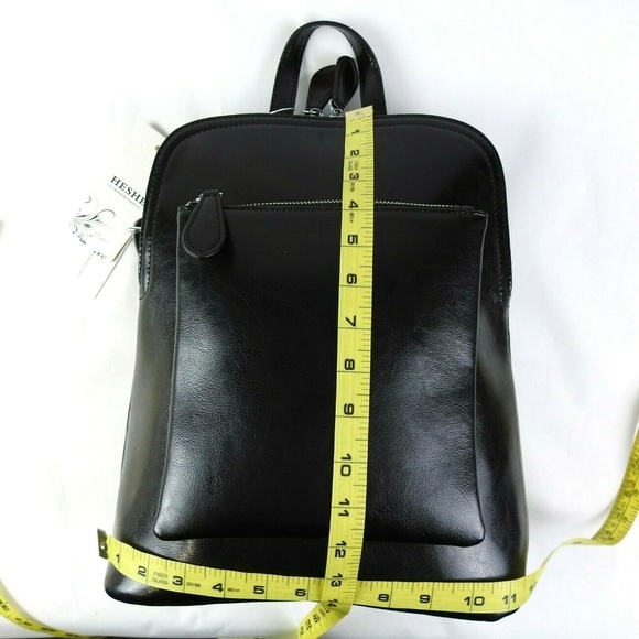 Heshe Leather Backpack Casual Daypack - Picture 5 of 8